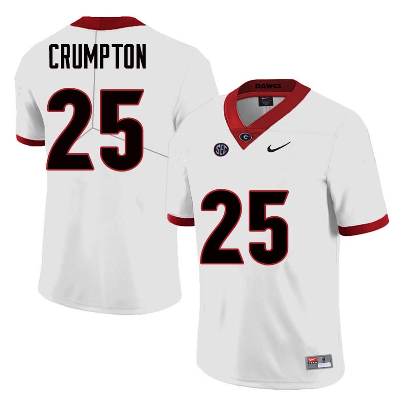 Men Georgia Bulldogs #25 Ahkil Crumpton College Football Jerseys Sale-White